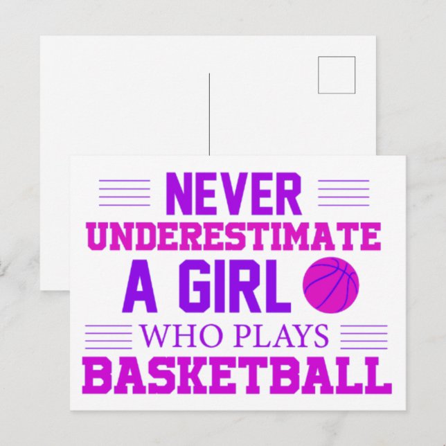 Never Underestimate A Girl Who Plays Basketball  Postcard (Front/Back)