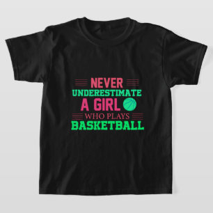 Never Underestimate A Girl Who Plays Basketball T-Shirt