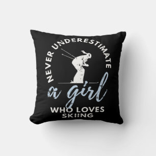 Never Underestimate A Girl Who Plays Ice-Hockey Gi Throw Pillow