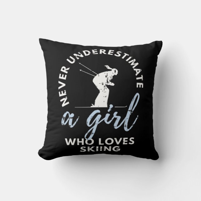 Never Underestimate A Girl Who Plays Ice-Hockey Gi Throw Pillow (Front)