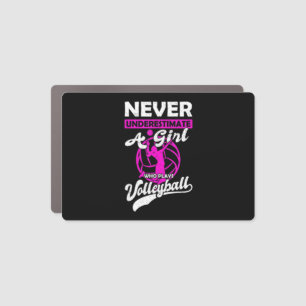 Never Underestimate A Girl Who Plays Volleyball Gi Car Magnet