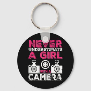 Never Underestimate A Girl With A Camera - Girl Ph Keychain