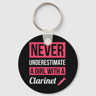 Never Underestimate A Girl With A French Horn Gif Keychain