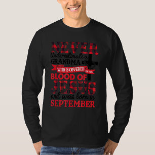 Never Underestimate A Grandma September Birthday M T-Shirt