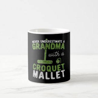 Never Underestimate A Grandma with a Croquet Malle Coffee Mug
