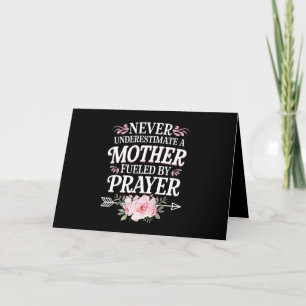 Never Underestimate A Mother Fueled By Prayer Thank You Card