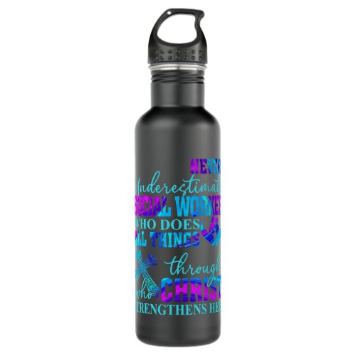 Never Underestimate A Social Worker Who Does All T Stainless Steel Water Bottle
