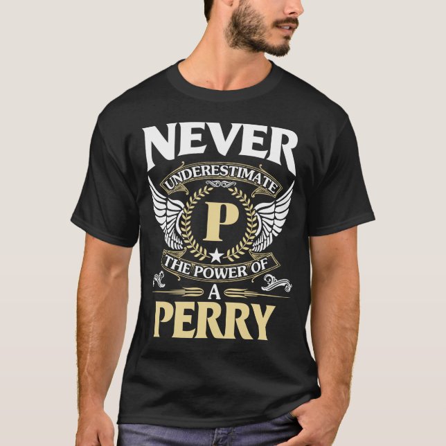 Never Underestimate A The Power Of PERRY Name T-Shirt (Front)