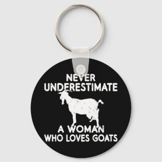 Never underestimate a Woman who loves Goats lover  Keychain