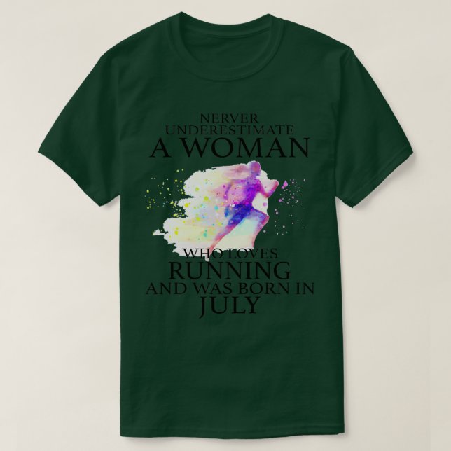 Never Underestimate a Woman who loves Running and  T-Shirt (Design Front)
