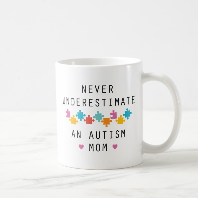 Never Underestimate An Autism Mom Coffee Mug (Right)
