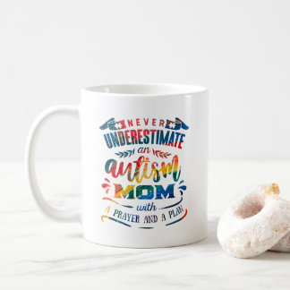 Never Underestimate an Autism Mom Rainbow Coffee Mug