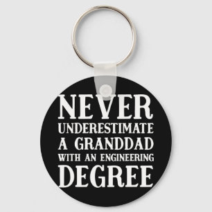 Never Underestimate An Engineer Granddad Our Garme Keychain