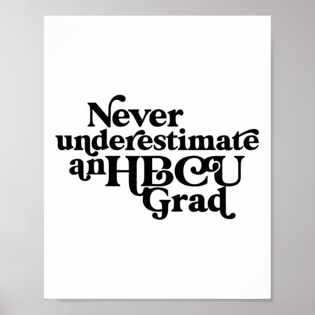 Never Underestimate An Hbcu Grad,historical Black  Poster (Front)