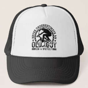 Never Underestimate An Old Guy Cycling Lover Cool Trucker Hat