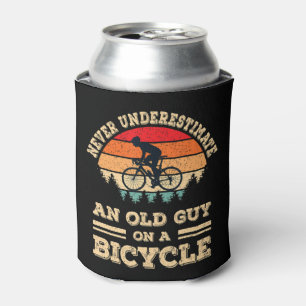 Never Underestimate An Old Guy On A Bicycle Funny Can Cooler