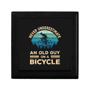 Never Underestimate An Old Guy On A Bicycle Funny Gift Box