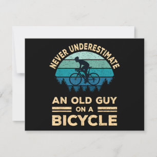 Never Underestimate An Old Guy On A Bicycle Funny Holiday Card