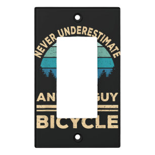 Never Underestimate An Old Guy On A Bicycle Funny Light Switch Cover