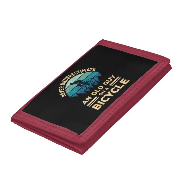 Never Underestimate An Old Guy On A Bicycle Funny  Trifold Wallet (Bottom)