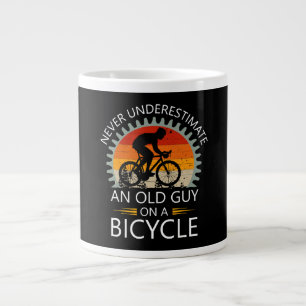 Never Underestimate An Old Guy On A Bicycle Giant Coffee Mug