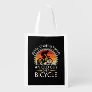 Never Underestimate An Old Guy On A Bicycle Grocery Bag