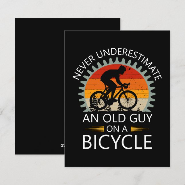  Never Underestimate An Old Guy On A Bicycle Holiday Card (Front/Back)