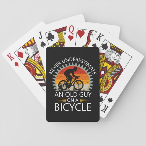  Never Underestimate An Old Guy On A Bicycle Playing Cards