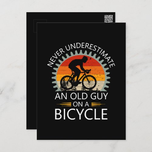  Never Underestimate An Old Guy On A Bicycle Postcard
