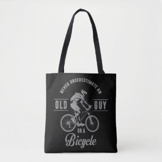 Never Underestimate an Old Guy on Mountain Bike Cy Tote Bag