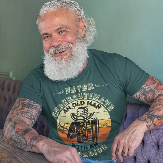 Never underestimate an Old Man - Accordion T-Shirt (Creator Uploaded)