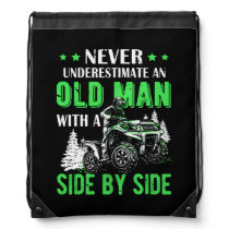 Never Underestimate An Old Man Offroad Utv Atv Sid Drawstring Bag