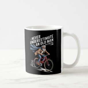 Never underestimate an old man on a bicycle coffee mug