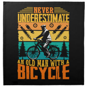 Never Underestimate An Old Man On A Bike Cloth Napkin