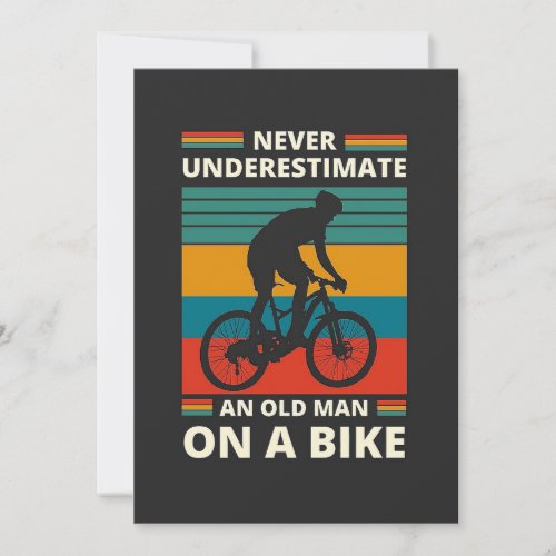 Never Underestimate an Old Man On a Bike Holiday Card