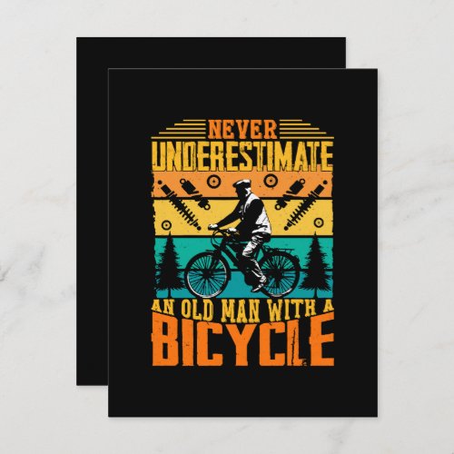 Never Underestimate An Old Man On A Bike Holiday Card