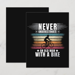 Never Underestimate An Old Man On A Bike Note Card