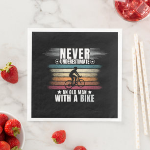 Never Underestimate An Old Man On A Bike Paper Dinner Napkins