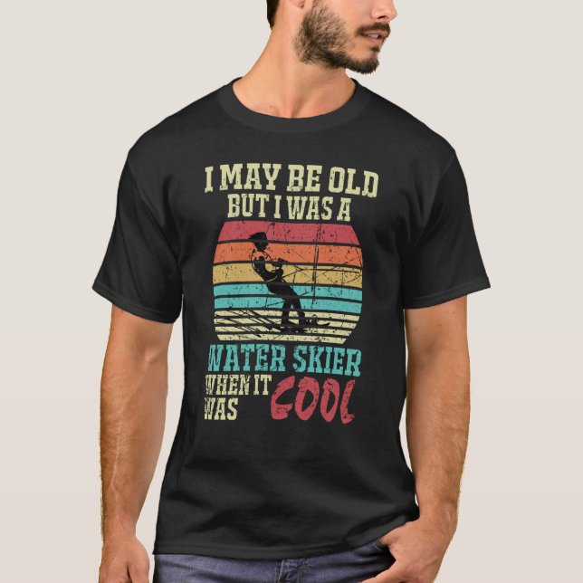 Never Underestimate An Old Man On A Ski Skiing Ski T-Shirt (Front)