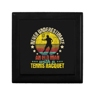 Never Underestimate An Old Man - Tennis Racket Spo Gift Box