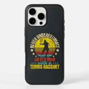 Never Underestimate An Old Man - Tennis Racket Spo iPhone 16 Pro Max Case