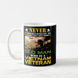 Never Underestimate an OLD MAN Vietnam Veteran Fat Coffee Mug