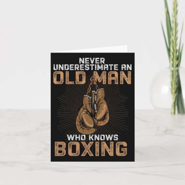 Never Underestimate An Old Man Who Know Boxing Fun Card (Front)