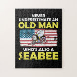 Never Underestimate An Old Man Who's Also A Seabee Jigsaw Puzzle