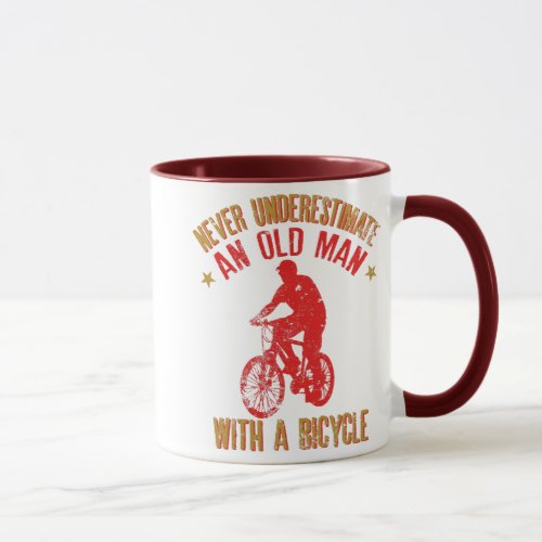 Never Underestimate An Old Man With A Bicycle Gif Mug