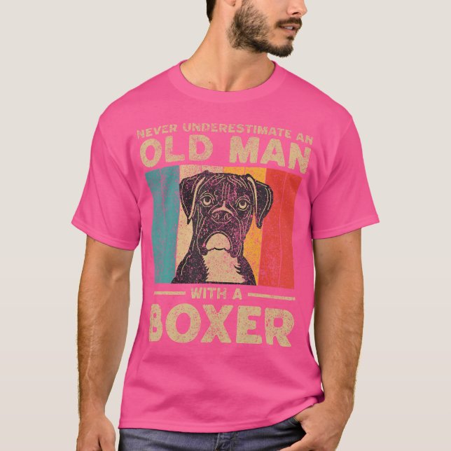Never Underestimate An Old Man With A Boxer T-Shirt (Front)