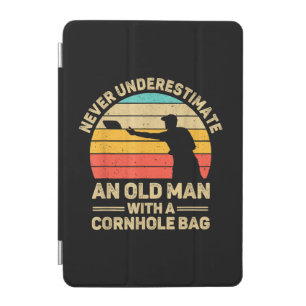 Never Underestimate An Old Man With a Cornhole Bag iPad Mini Cover