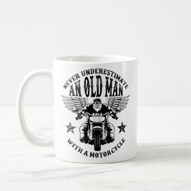 Never Underestimate An Old Man With A Motorcycle Coffee Mug (Left)