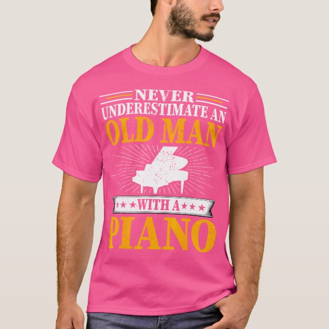 Never Underestimate An Old Man With A Piano - Men' T-Shirt (Front)