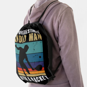 Never underestimate an old man with a pickleball drawstring bag